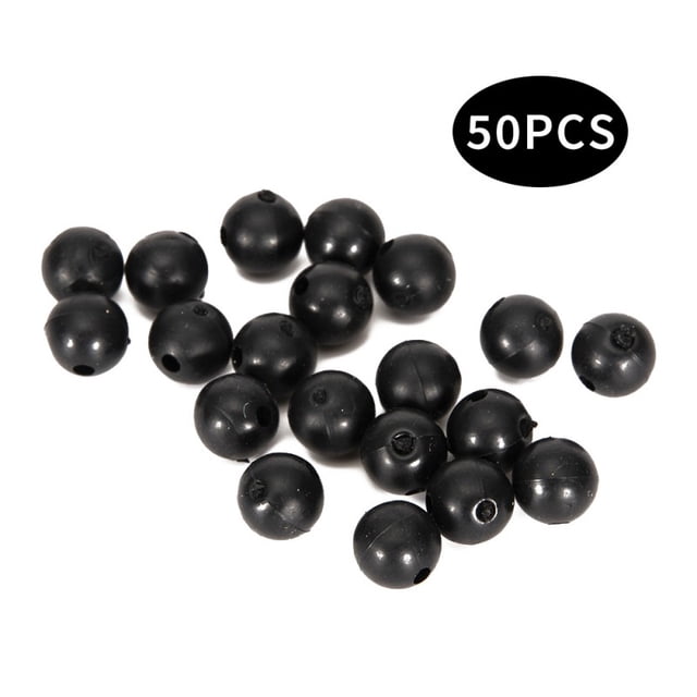 50Pcs/Set Rubber Pearl Fishing Bean Rig Accessories 8mm 6mm Round Carp Rubber Beads Fishing Tackle Carp Rigs tools 6mm