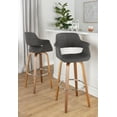 thumbnail image 3 of LumiSource Grey Vintage Flair 30" Fixed-Height Barstool - Set of 2, 3 of 4