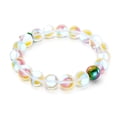 thumbnail image 1 of Rainbow Supernova | Unicorn Silver | Galaxy Glass Statement Bracelet, 1 of 5