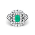 thumbnail image 2 of Coussin Forme 6X4mm Onyx Vert Argent Sterling 925 Bague de Mariage pour Femmes, 2 of 4