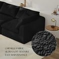 thumbnail image 3 of Bone-Free Modular Sofa with Free Combination, Oversized Living Room Sofa Set, Deep Seat Design, Soft Chenille Fabric, Modern L-Shaped Lounge Sofa（Black）, 3 of 7
