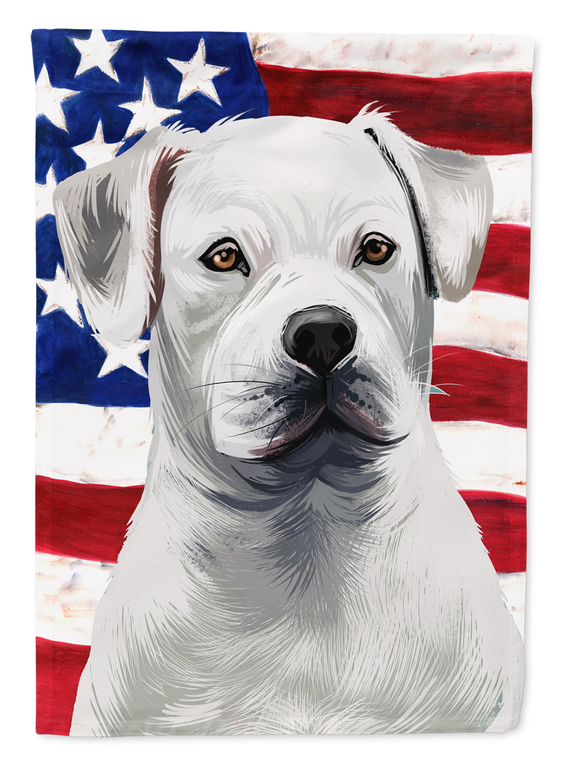 American Bulldog American Flag Garden Flag