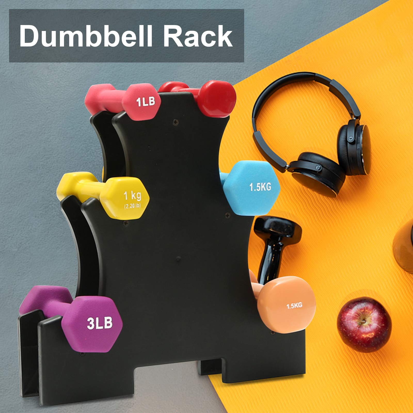 Dumbbell Rack Weight Tree Rack , 3 Tier Dumbbell Set with Rack Dumbbell Rack Stand Hand Weight Rack Household Dumbbell Tree Rack Dumbbell Bracket Free Weight Stand - image 4 of 7