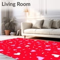 thumbnail image 2 of ODIKA 4'x6' Machine Washable Non-Slip Area Rug, Kawaii Motif with Sugar Sprinkle Dots Design High Traffic Rug with Pad, Red, 509346, 2 of 8