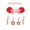 white mini enamel bolts and red statement open starboys, variant on Stanford University Spirit Earring Stack