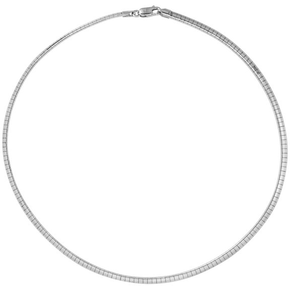 925 Sterling Silver Solid Italian Omega Chain Necklace 4mm