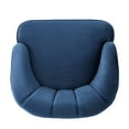 thumbnail image 4 of Shale Accent Chair, Navy Blue Velvet, Curved Backrest, Brown Wood Legs, 4 of 5
