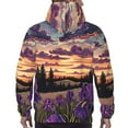 thumbnail image 7 of Cauagu Starry Night Purple Irises for Men's Pullover Hooded Sweatshirt Athletic Casual Hoodie Aautumn Hoodie Sweatshirt for Men Pullover Casual Hooded Sweatshirt-Medium, 7 of 7