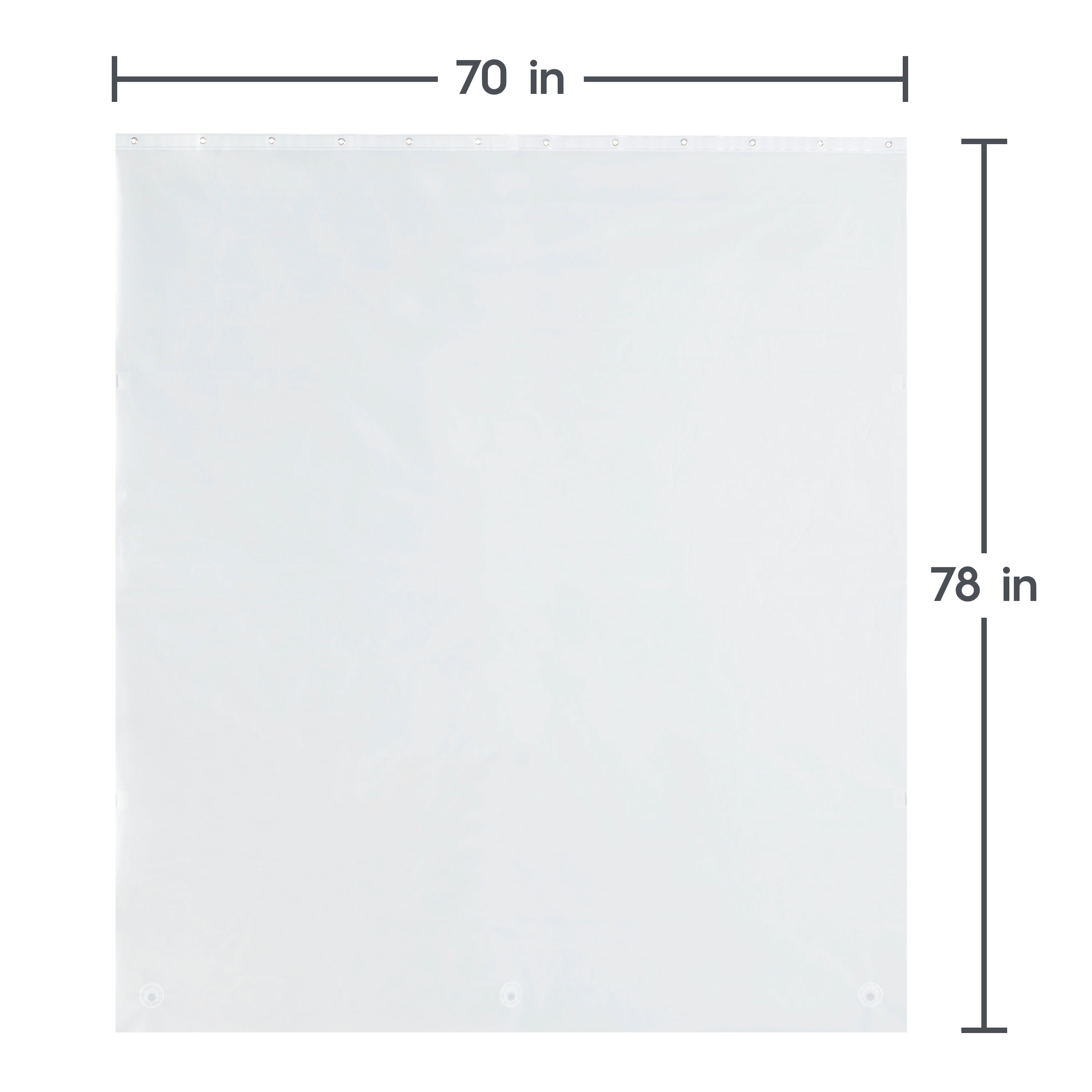 Better Homes & Gardens Extra Long Heavyweight PEVA Shower Liner, 70" W x 78" H, Frosty
