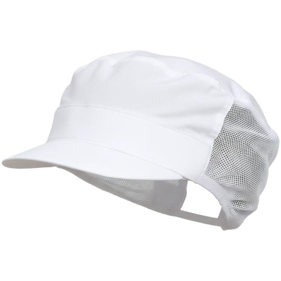 Jiibva Cloth Work Hat Chic Food Service Work Wear Cooking Hygienic Cap Smoke-proof Dust Breathable Mesh Chef Hat Hotel Restaurants