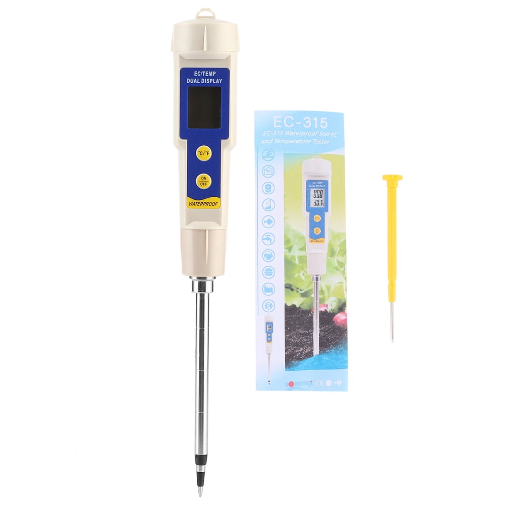 Fosa Soil EC Meter,Portable Mini Digital Soil EC Meter Salinity Tester for Indoor Outdoor Garden