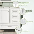 thumbnail image 5 of 30-inch Modern Bathroom Vanity with Sink, Soft Closing Door and 3 Drawers Storage Cabinet, Solid Wood Frame for Small Space Bathroom Remodel, White, 5 of 16