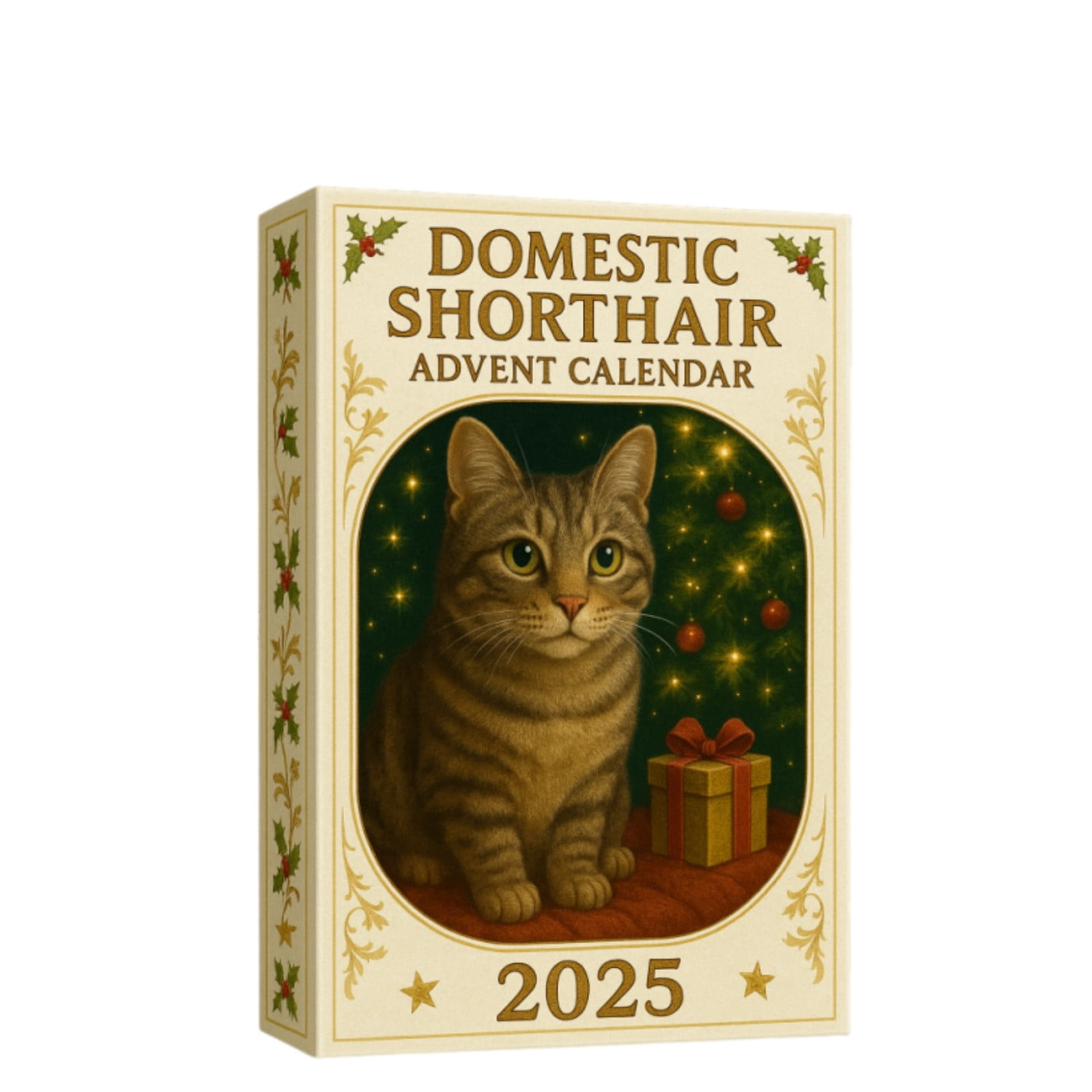2025 Short Haired Acrylic Pendant Advent Calendar 24-Day Countdown with Cute Christmas Ornaments Hanging Holiday Decoration Gift for Tree, Home Friends Pet Lovers