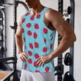 thumbnail image 5 of Rateoe Strawberries Pattern Sleeveless Gym Shirt Muscle Tee Breathable Workout Shirt Slim-Fit Tank Quick Dry Fit Muscle Tank Top Bodybuilding Sleeveless T Shirt-4X-Large, 5 of 7