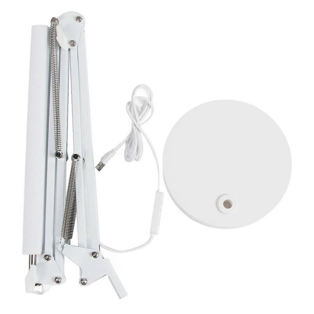 LED Desk Lamp with Multi-Joint, Foldable, Swing Arm and Round Base, White