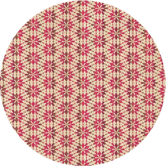 Ahgly Company Tapis Rond Lavable en Machine Intérieur Transitionnel Kaki Or, 8 Pieds Rond