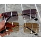 thumbnail image 4 of Gafas de sol sin montura a la moda para hombres y mujeres, gafas de sol Retro de marca de lujo, gafas de sol UV400 para viajes al aire libre, 4 of 5