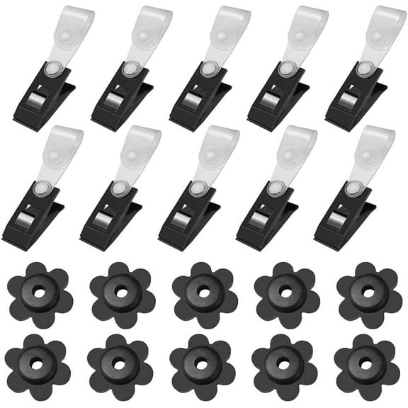 SourceTon Garden Flag Rubber Stoppers and Adjustable Anti-Wind Clips for Garden Flag Poles Stand to Keep Flags in Place ( 20 Pieces )
