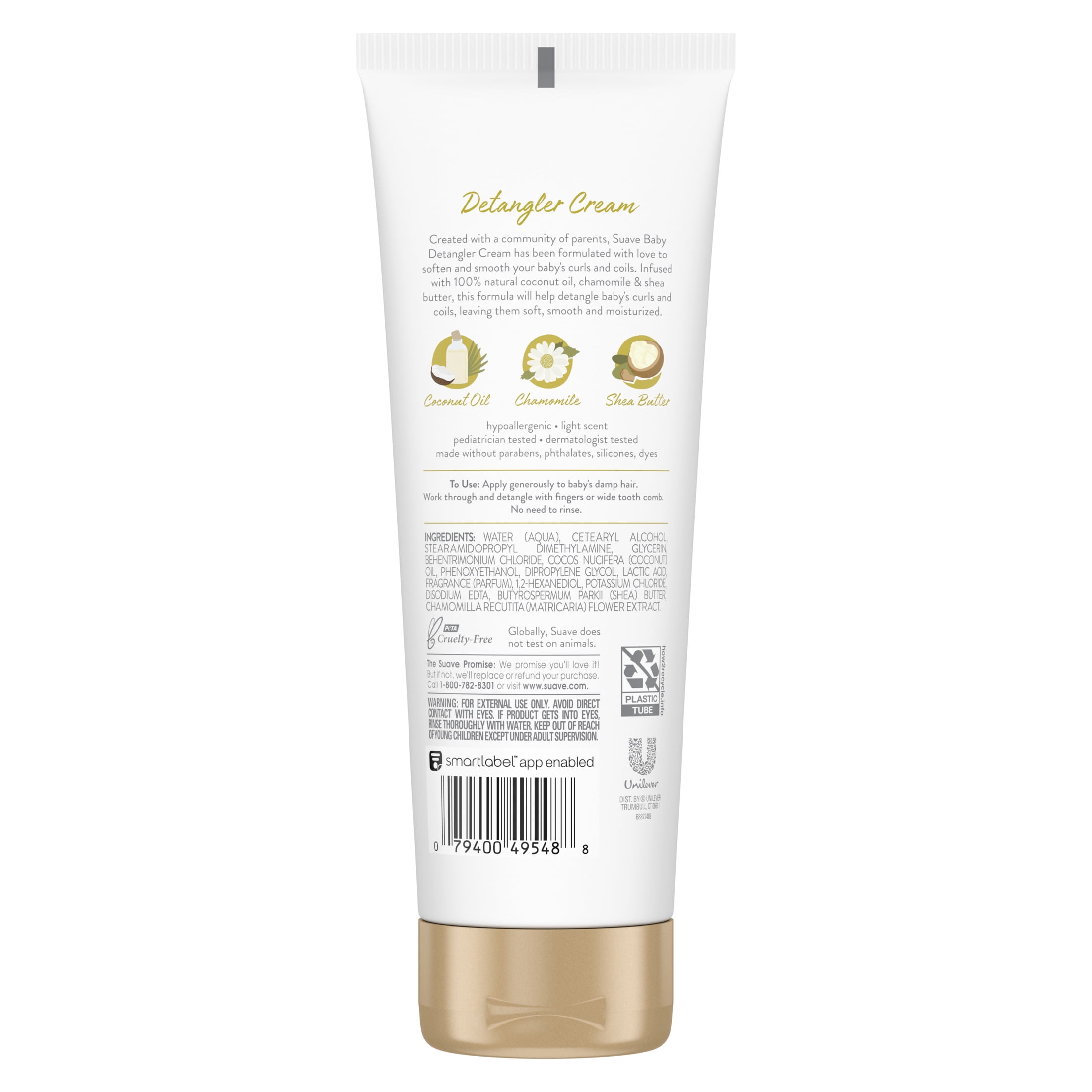 Suave Baby Detangler Cream with Coconut Oil, Chamomile & Shea Butter, 6.8 oz
