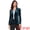 Blue, variant on Women's Notched Lapel Long Sleeve One Button Velvet Blazer XS Black