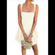 thumbnail image 2 of Vestido Mini Informal Sin Mangas con Cuello Cuadrado para Mujer, Estilo Acampanado, para Fiesta y Club. Cremoso M, 2 of 9