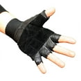 thumbnail image 2 of Shelter  Fingerless Gloves Leather Working Out - Weight Lifting, Large - Black, 2 of 2