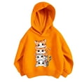 thumbnail image 2 of SGFCWSX Girls Fleece Sweatshirt Thermal Sweatshirts Kids Fashion Print Hoodies Orange Size 4 Years, 2 of 3