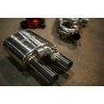 thumbnail image 2 of Valvetronic Design Exhaust Muffler UVM.76MM.DUALOUT.X1 Single 3 Inch Offset Inlet; Dual 3 Inch Offset Outlet; 18-1/2 Inch Overall Length, 2 of 5