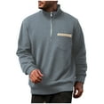 thumbnail image 1 of AherBiu Mens Sweatshirts Zip Up Fleece Lined Stand Colllar Fall Winter Solid Color Causal Loose Fashion Pullovers, 1 of 4