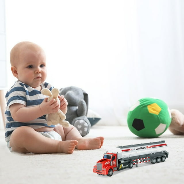 Simulation Camion-Citerne en Alliage à Rétrofriction Modèle de Camion de Chantier Jouet pour Enfants Cadeau