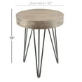 thumbnail image 4 of DecMode 16" x 19" Brown Wood Accent Table with Black Metal Hairpin Legs, 1-Piece, 4 of 14