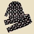 thumbnail image 6 of Fgnfyis Family Christmas Pajamas Matching Sets Silk Satin Print Long Sleeve Button Down Soft Cozy 2 Piece Pajamas Set Tops Pants Nightwear, 6 of 7