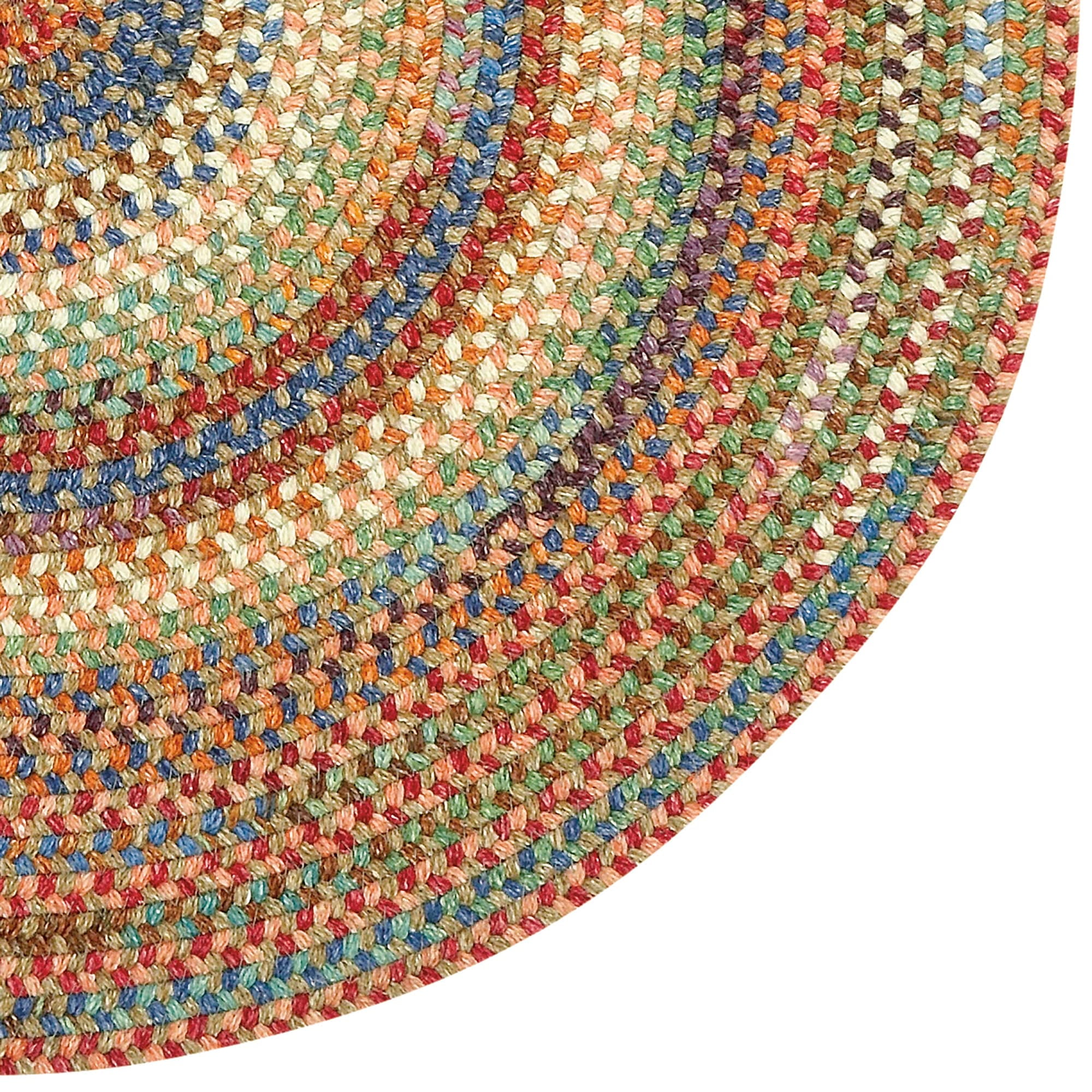 "Capel American Heritage 5' Round Braided Area Rug in Cinnamon - Traditional Indoor Rug"