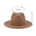 thumbnail image 2 of Retro Men / Women Wool Felt Jazz Panama Derby Wide Brim Fedora Hat Cap, 2 of 3