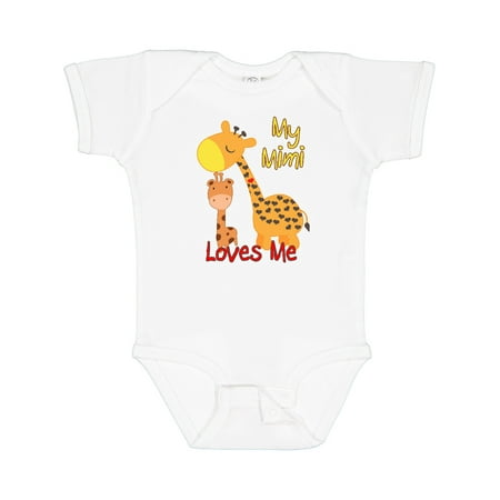 

Inktastic My Mimi Loves Me Giraffe Gift Baby Boy or Baby Girl Bodysuit