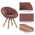 thumbnail image 2 of Duhome Modern Mid-Century Velvet Upholstered Small Accent Chair Desk Chair for Makeup Vanity Leisure Pink 1 Pcs, 2 of 10