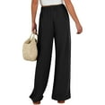 thumbnail image 5 of ABATAB Summer Palazzo Pants for Women Cotton Linen Drawstring Work Pants Wide Leg Lightweight Beach Fashion Trousers with Pockets, 5 of 6