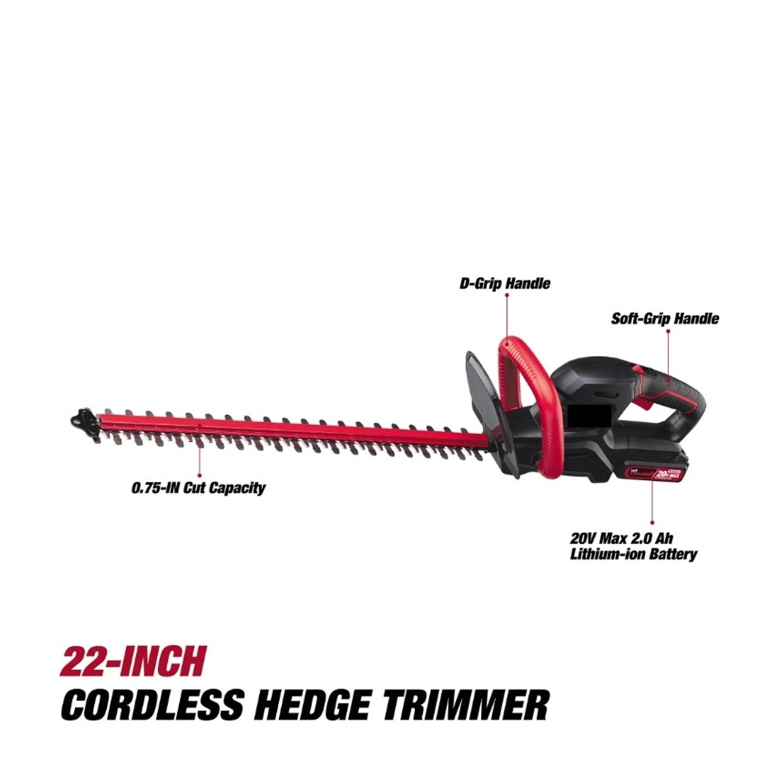 20V Max 22-inch Cordless Battery Powered Hedge Trimmer ,2 IN 1 Trimmer & Edger