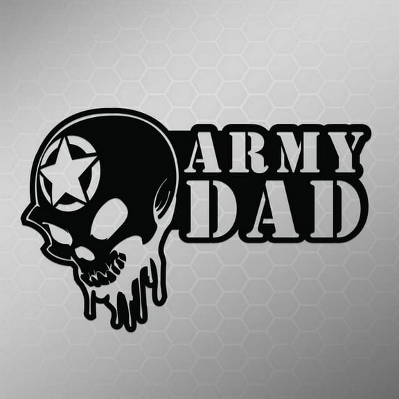 Army Dad Skull Vinyl Decal Sticker | Cars Trucks Vans Walls Laptops Cups | White | 5.5 X 3.5 Inch | KCD1702