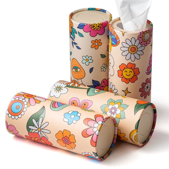 2ooya Tissue Boxes, Boho Napkin Holders, Multicolor, Paper, Free-Standing,2.76 in