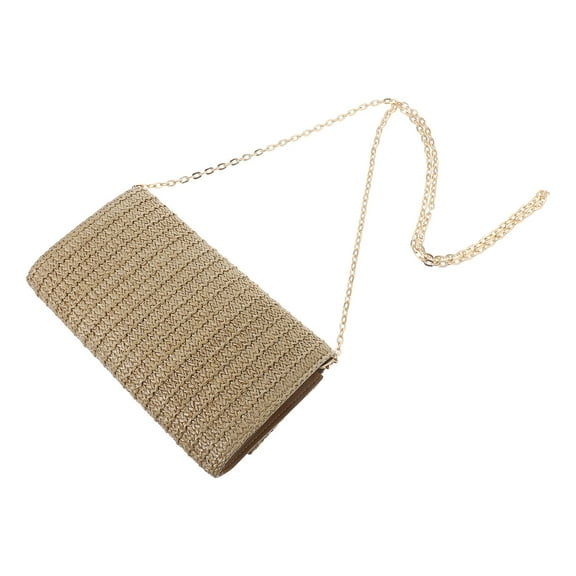 FRCOLOR Summer Vacation Handbag Beach Party Purse Woven Wallet Small Shoulder Bag Women's Clutch Handbags Artificial Straw Shoulder Handbag Woven Evening Bag