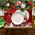 thumbnail image 3 of LHWEN Red Christmas Placemats 32x21 cm Winter Snowflake Holiday Table Mats Washable Polyester Linen Dining Decor and Wrinkle-Proof Seasonal Placemats Ideal for Family Gatherings Parties, 3 of 3