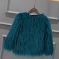 thumbnail image 3 of SEAOPEN Girl's Faux Fur Fleece Solid Jacket Outwear Long Sleeve Open Front Warm Coat Jacket Today Sales Blue,XXL, 3 of 5
