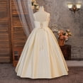 thumbnail image 4 of JAJAHO Girls Satin Dresses Flower Girl Dress Spaghetti Strap Puffy Maxi Ball Gown Wedding Party Prom Wear For Kids 8-13Y, 4 of 6