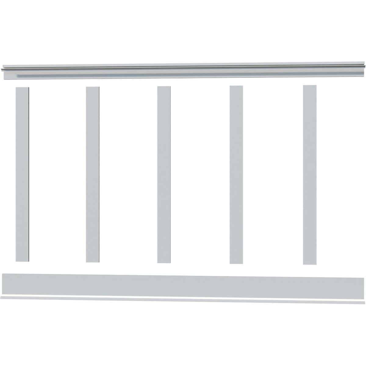 56" Height with 12" to 15" Wide Adjustable Wall Panels, Deluxe Shaker 8' PVC Wainscoting Kit, (for heights up to 56"H)