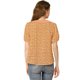 thumbnail image 5 of INSPIRE CHIC Blusa con cuello plisado y mangas abullonadas florales para mujer naranja M, 5 of 6