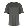 thumbnail image 6 of CIENVNSTG Womens Summer Tops Short Sleeve Crew Neck Shirts Solid Color Cute Trendy Basic Tunic Blouses Light Gray XXXXL, 6 of 7