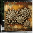 thumbnail image 3 of Ambesonne Boho Shower Curtain, Trippy Intricate Mandala Art, 69"Wx70"L, Pale Vermilion Cream, 3 of 4