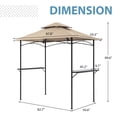thumbnail image 2 of JOIVI Grill Gazebo 8 x 5 Double Tiered Outdoor BBQ Grill Patio Canopy, Backyard Barbeque Tent with Extra Shelves, Beige, 2 of 7