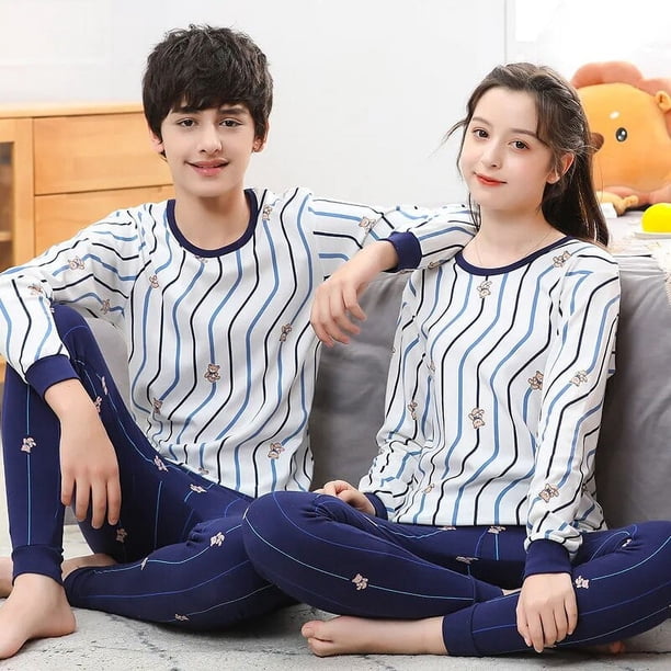 Nuevos pijamas de Navidad para niños de 12, 14, 16 y 18 años, ropa de dormir para niños grandes, pijamas de animales con oso para niños, conjunto de ropa de noche de dibujos animados para niñas